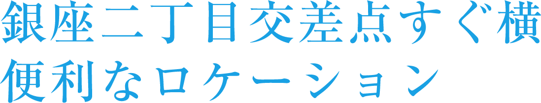 銀座二丁目交差点すぐ横便利なロケーション